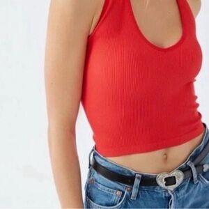 Urban Outfitters Red Ribbed Tank Top 💌